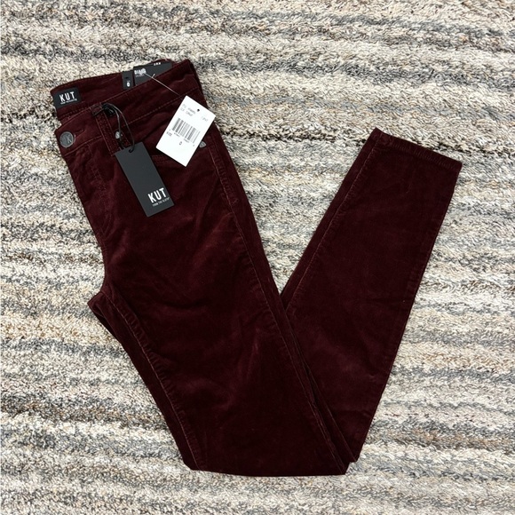 KUT From The Kloth Diana Skinny Corduroy Jeans In Currant Sz 0 NWT | KUT Jeans - - Picture 11 of 13